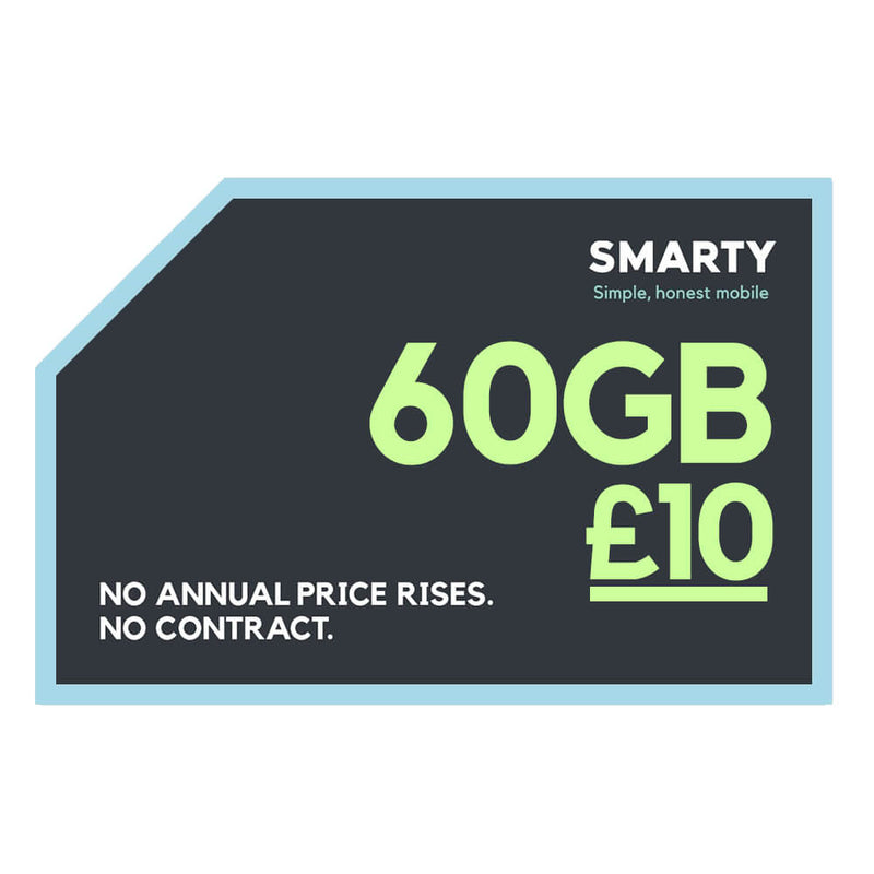 SMARTY Pay Monthly SIM 60GB / £10 Per Month / Pay Monthly
