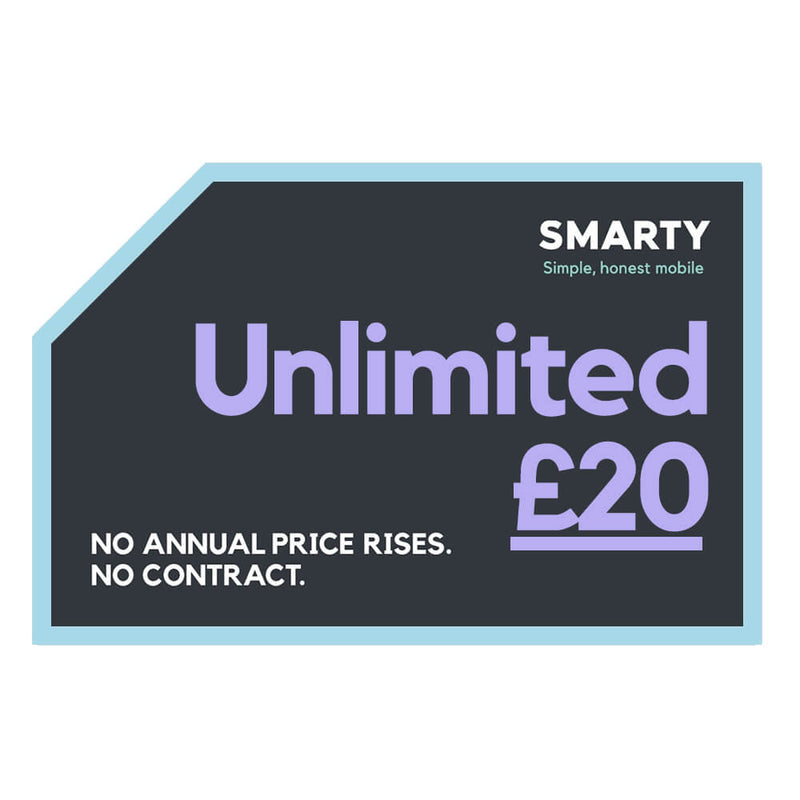 SMARTY Pay Monthly SIM UNLIMITED / £20 Per Month / Pay Monthly