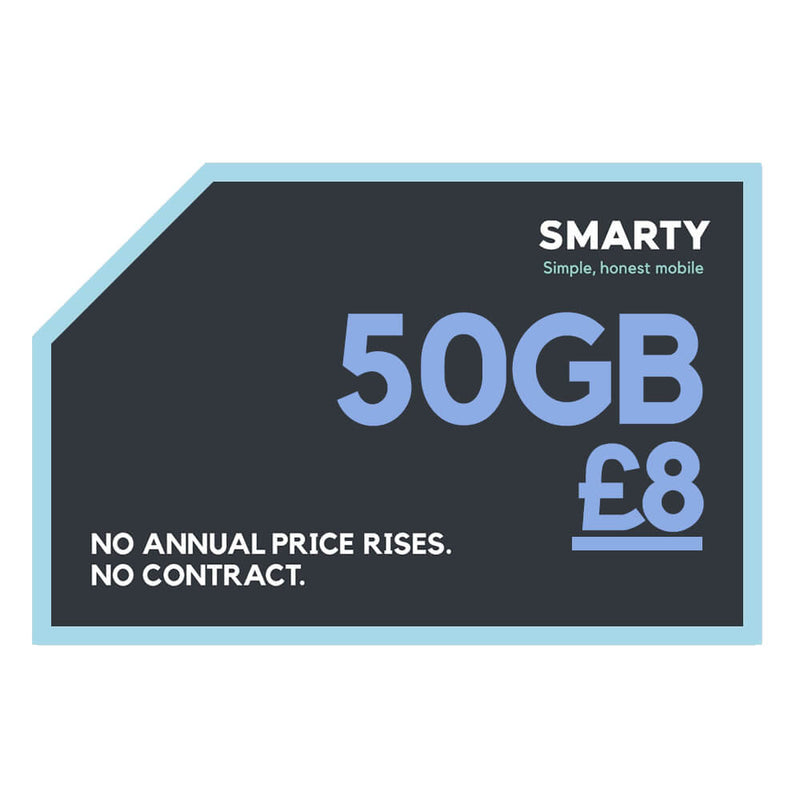 SMARTY Pay Monthly SIM 50GB / £8 Per Month / Pay Monthly