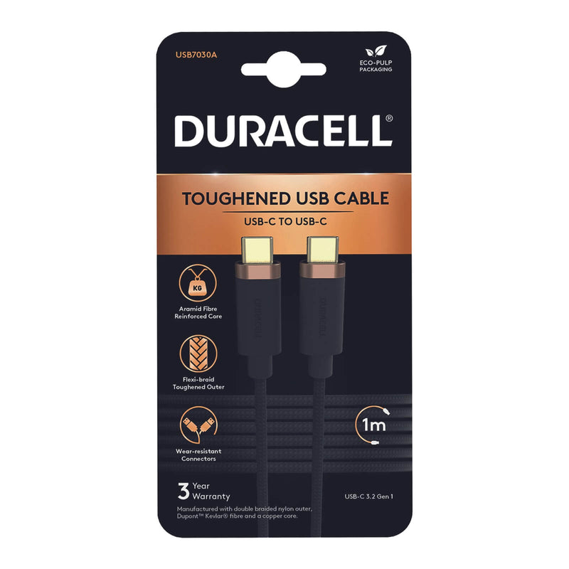 Duracell Duracell USB-C To USB-C Braided Cable 1 Metre / Black / Brand New Condition