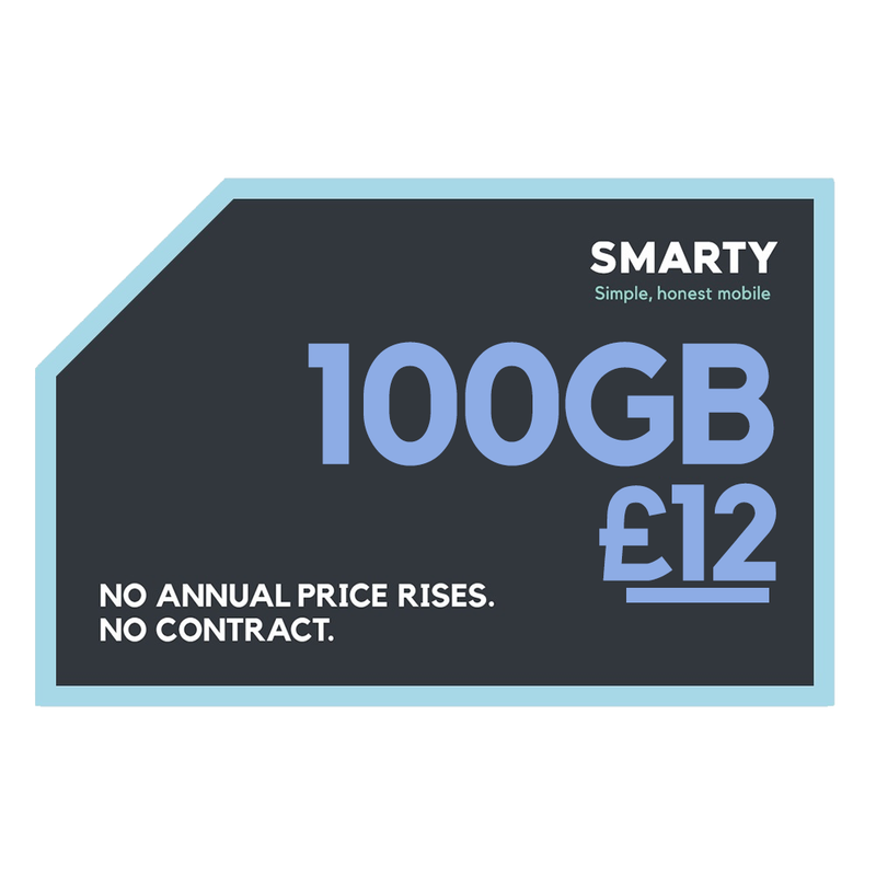 SMARTY Pay Monthly SIM 100GB / £12 Per Month / Premium Condition