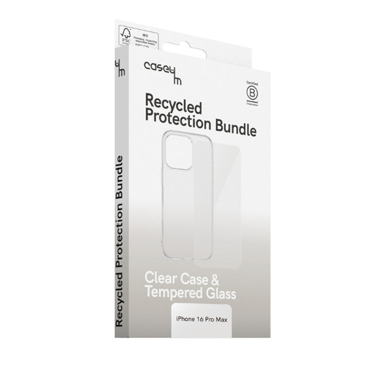 caseym Clear Recycled Protection Bundle For iPhone 16 Pro Max