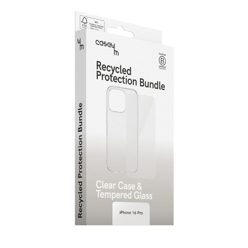 caseym Clear Recycled Protection Bundle For  iPhone 16 Pro